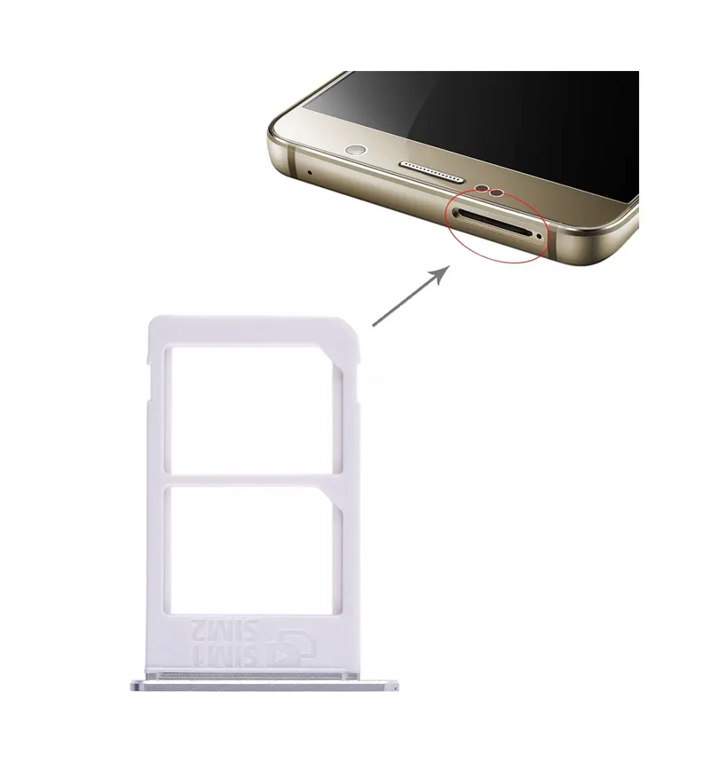 For Galaxy Note 5 / N920 Double SIM Card Tray(Silver) — image 1