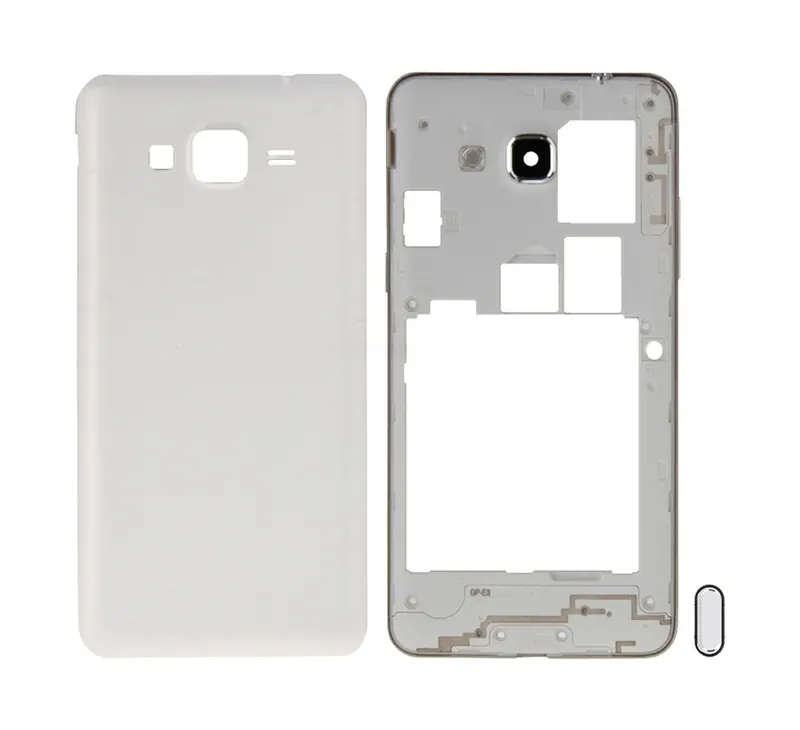 For Galaxy Grand Prime / G530 Dual SIM Card Version Full Housing Cover (Middle Frame Bezel + Battery Back Cover) + Home Button (White) — image 1
