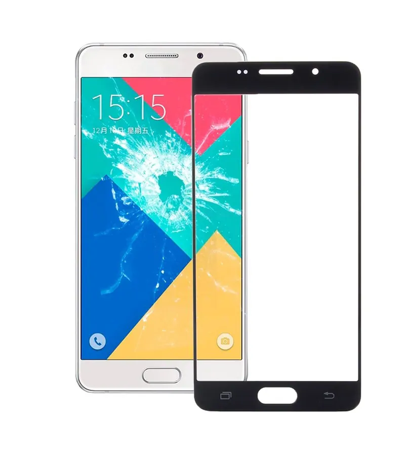 For Galaxy A5 (2016) / A510 Front Screen Outer Glass Lens (Black) — image 1