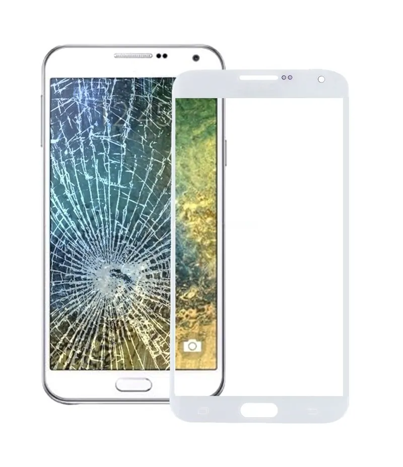 For Galaxy E7 Front Screen Outer Glass Lens (White) — image 1