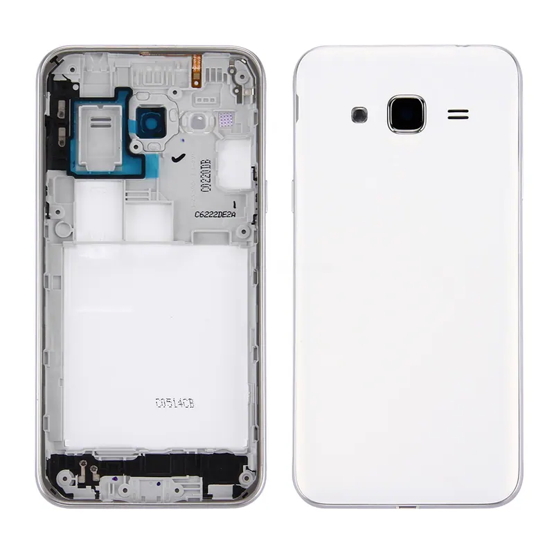 For Galaxy J3 (2016) / J320 (Double card version) Battery Back Cover + Middle Frame Bezel (White) — image 1