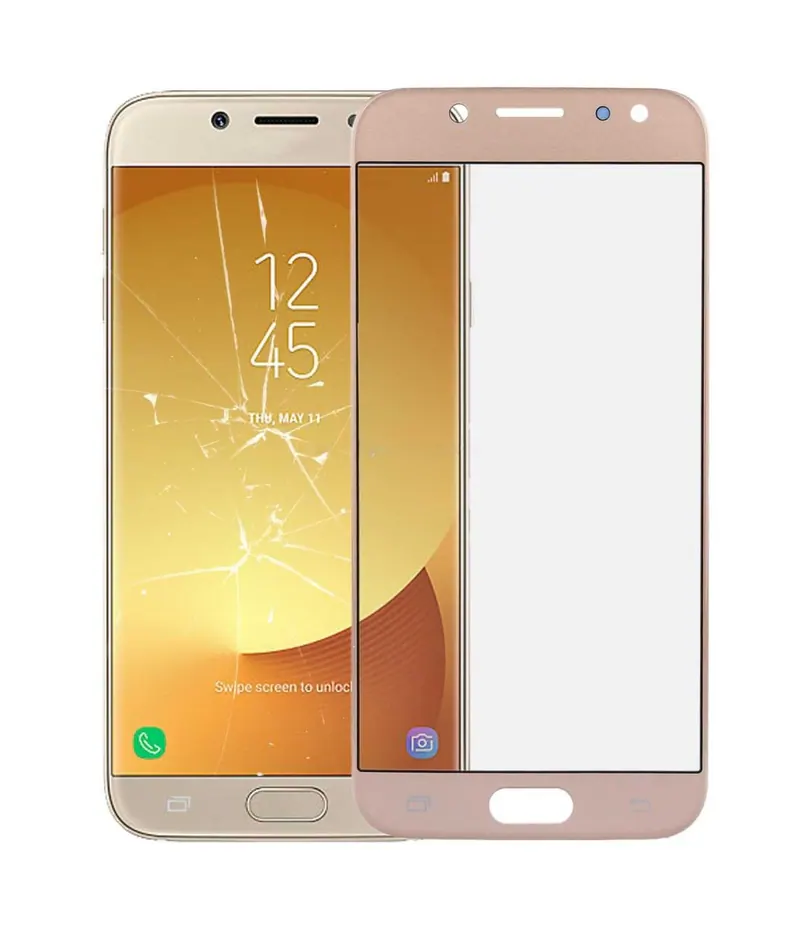 For Galaxy J7 (2017) / J730 Front Screen Outer Glass Lens (Gold) — image 1