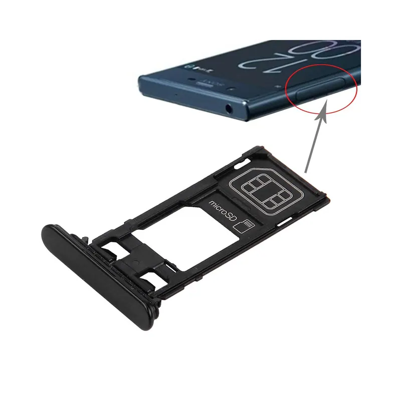 SIM Card Tray + Micro SD Card Tray for Sony Xperia XZ (Single SIM Version)(Black) — image 1