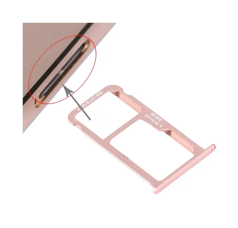For Huawei Honor V8 Nano SIM + Micro SD / Nano SIM Card Tray(Rose Gold) — image 1