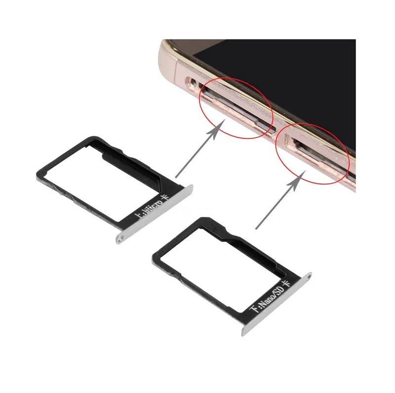 For Huawei Mate 7 SIM Card Tray and Micro SD Card Tray(Silver) — image 1