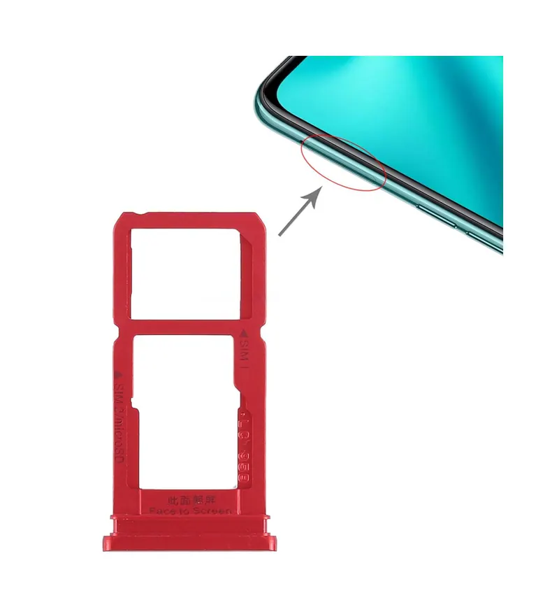 For OPPO R15 SIM Card Tray + SIM Card Tray / Micro SD Card Tray (Red) — image 1