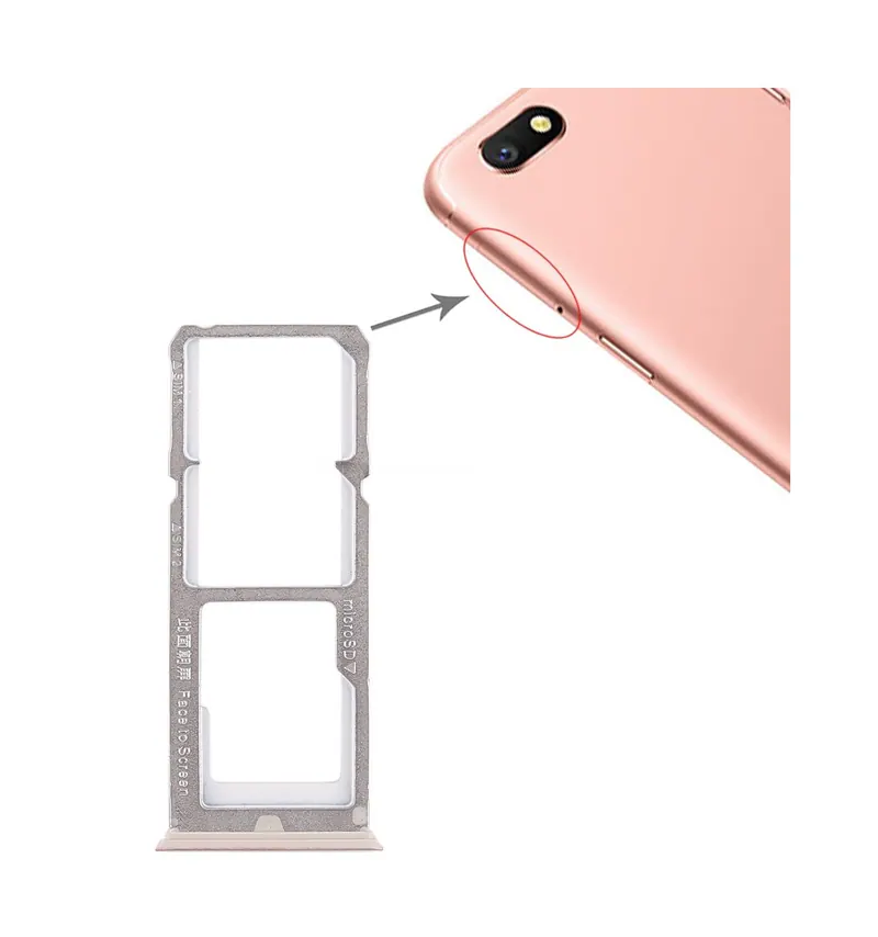 For OPPO A77 2 x SIM Card Tray + Micro SD Card Tray (Rose Gold) — image 1