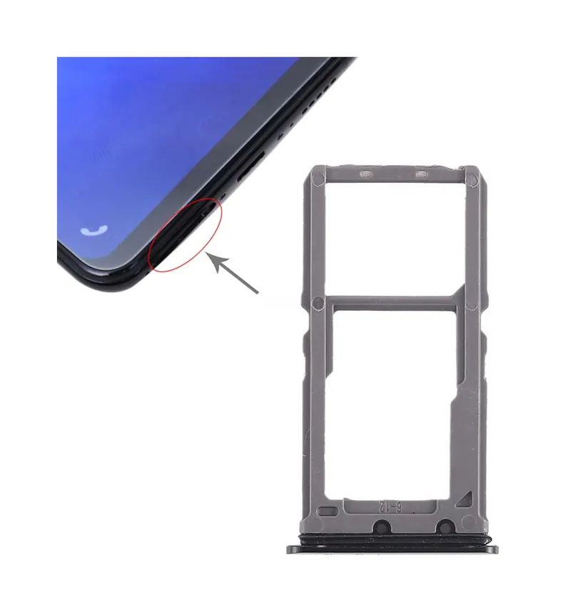 For Vivo X21 SIM Card Tray + SIM Card Tray / Micro SD Card Tray (Black) — image 1