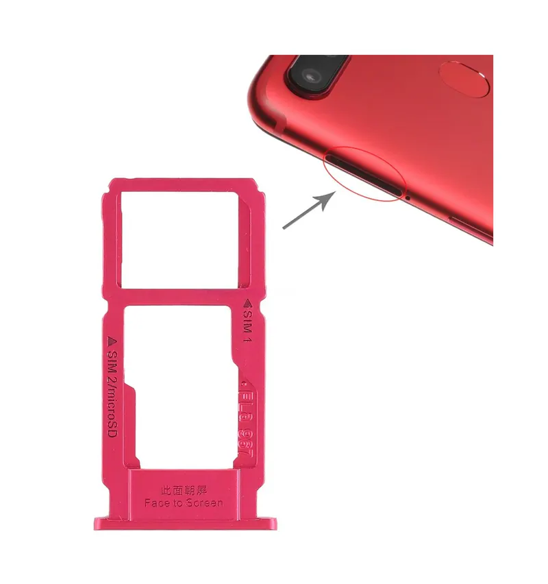 For OPPO R11s SIM Card Tray + SIM Card Tray / Micro SD Card Tray (Red) — image 1