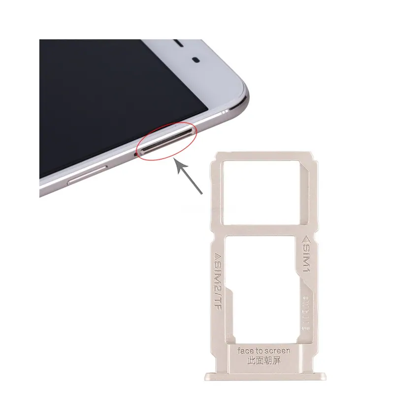 For OPPO R9sk SIM Card Tray + SIM Card Tray / Micro SD Card Tray (Gold) — image 1