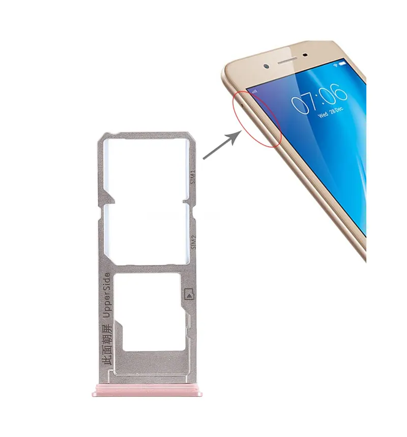 For Vivo Y53 2 x SIM Card Tray + Micro SD Card Tray (Rose Gold) — image 1