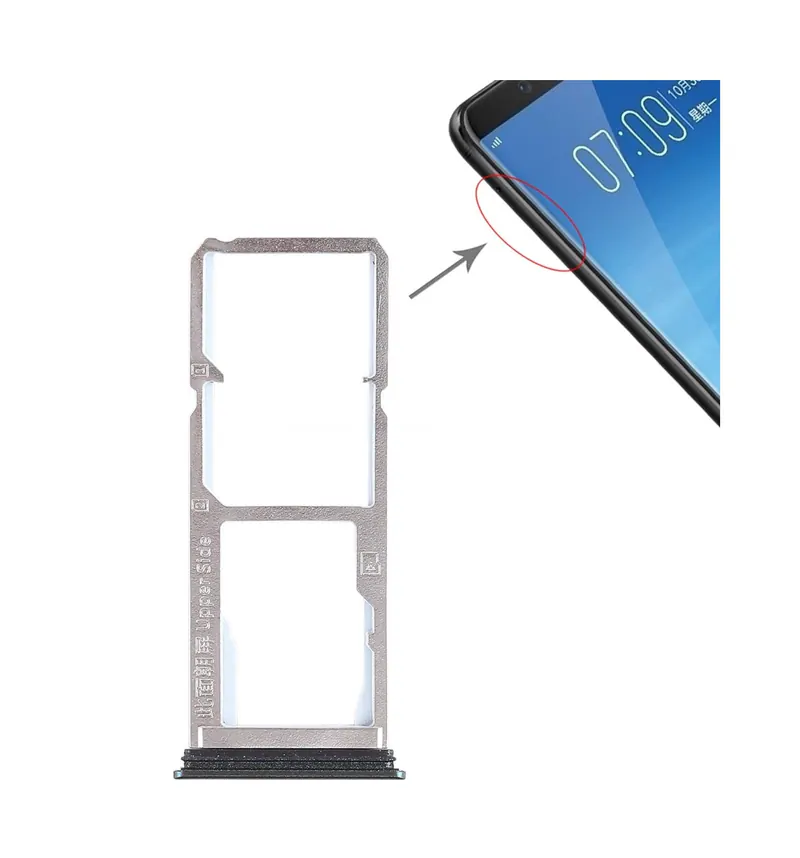 For Vivo Y75 2 x SIM Card Tray + Micro SD Card Tray (Black) — image 1