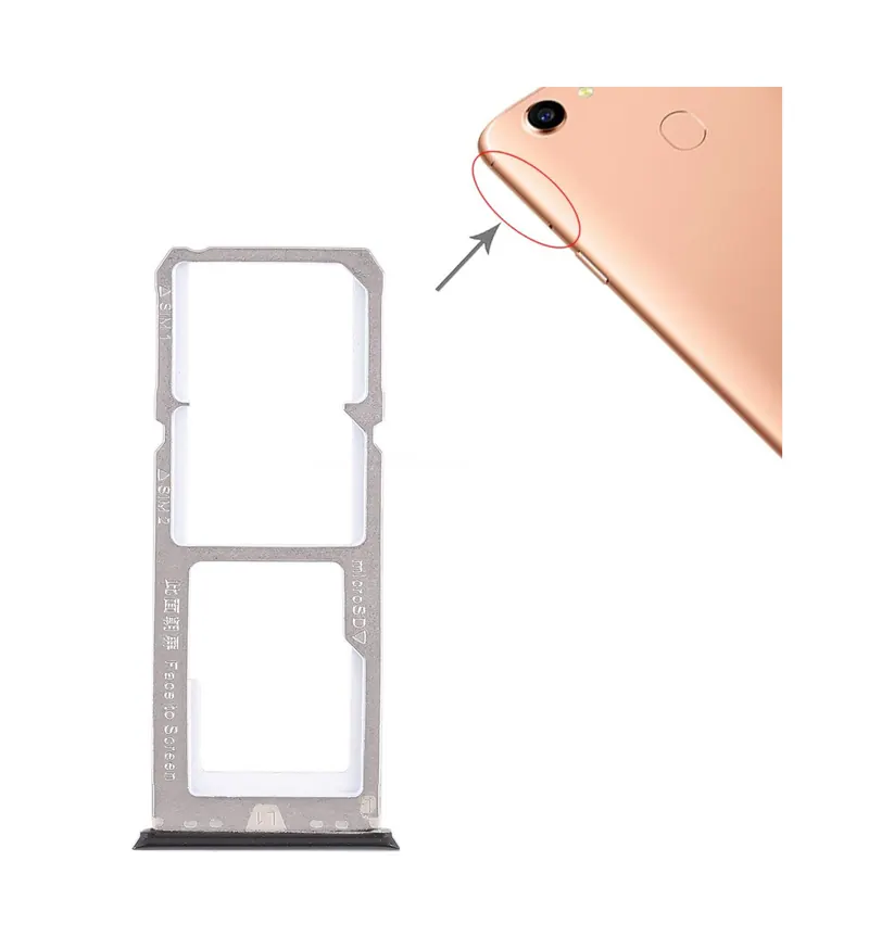 For OPPO A79 2 x SIM Card Tray + Micro SD Card Tray (Black) — image 1