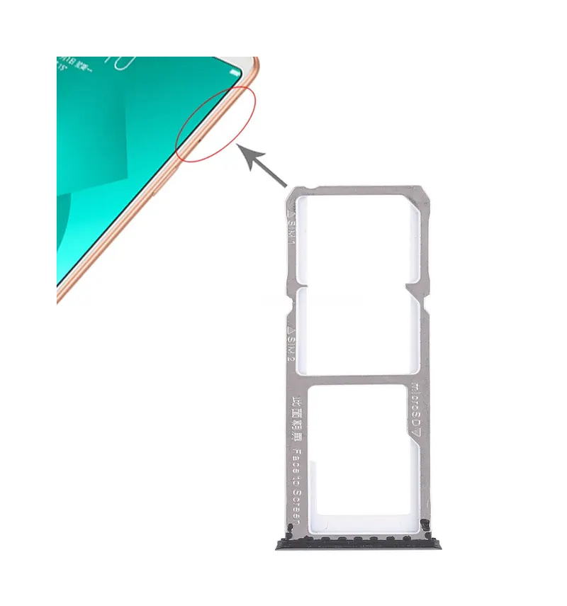 For OPPO A83 2 x SIM Card Tray + Micro SD Card Tray (Black) — image 1