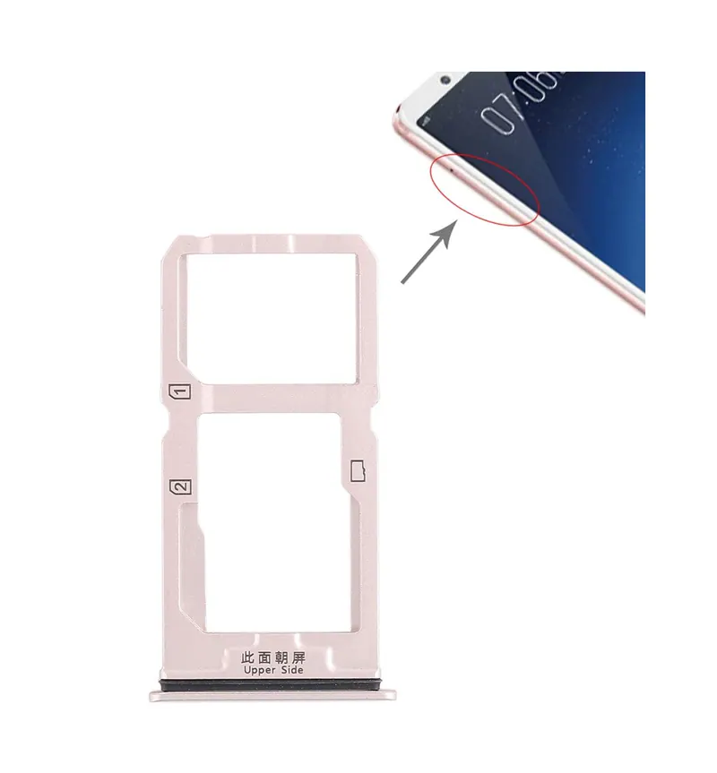 For Vivo X20 SIM Card Tray + SIM Card Tray / Micro SD Card Tray (Gold) — image 1