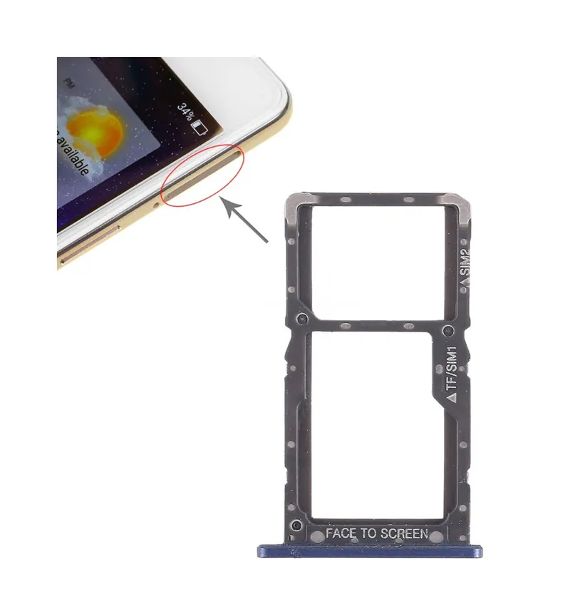 SIM Card Tray + SIM Card Tray / Micro SD Card Tray for Xiaomi Pocophone F1 (Blue) — image 1