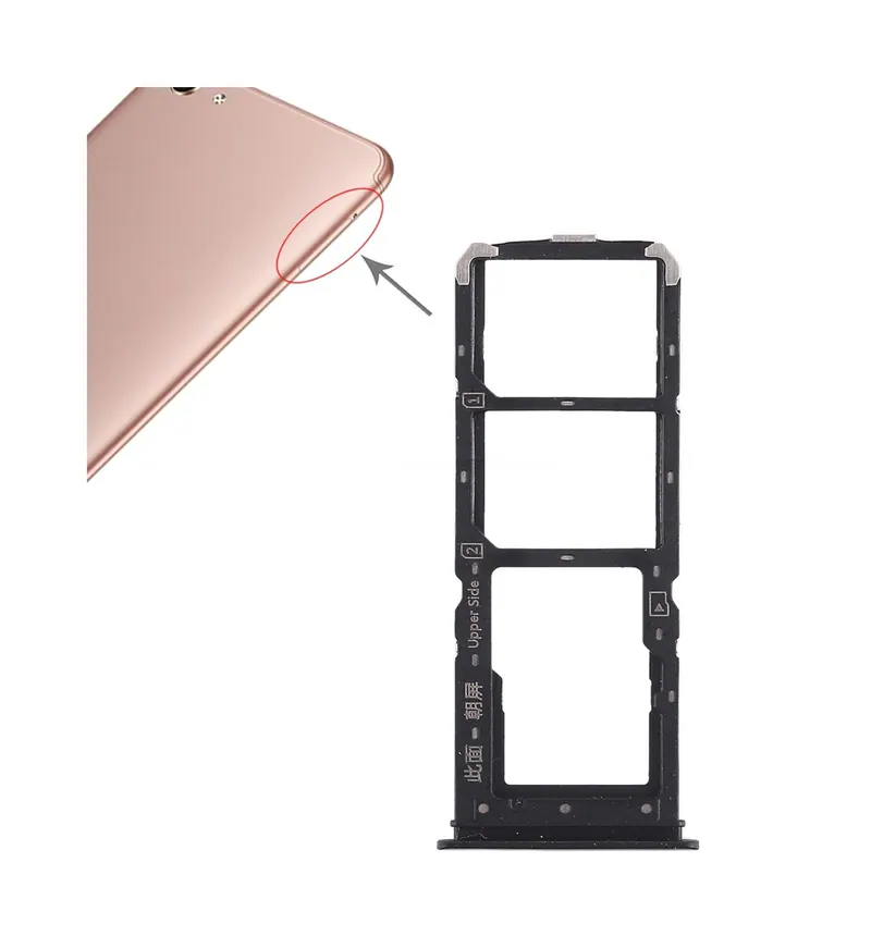 For Vivo Y71 2 x SIM Card Tray + Micro SD Card Tray (Black) — image 1
