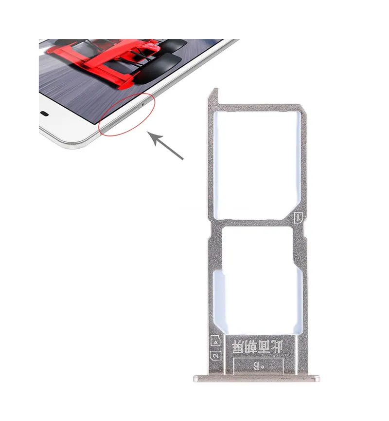 For Vivo Y37 SIM Card Tray + SIM Card Tray / Micro SD Card Tray (Gold) — image 1
