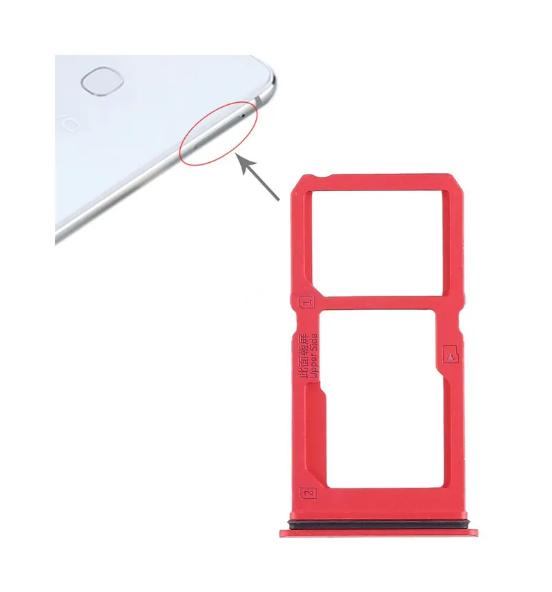 For Vivo X21i SIM Card Tray + SIM Card Tray / Micro SD Card Tray (Red) — image 1