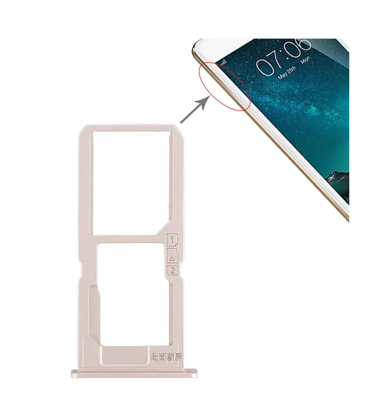 For Vivo V3Max SIM Card Tray + SIM Card Tray / Micro SD Card Tray (Gold) — image 1
