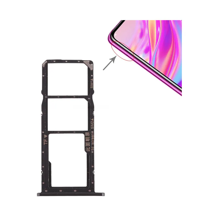 2 x SIM Card Tray / Micro SD Card Tray for Huawei Enjoy 9 (Black) — image 1