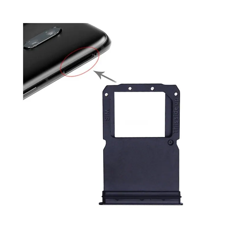 For OnePlus 6T 2 x SIM Card Tray (Jet Black) — image 1
