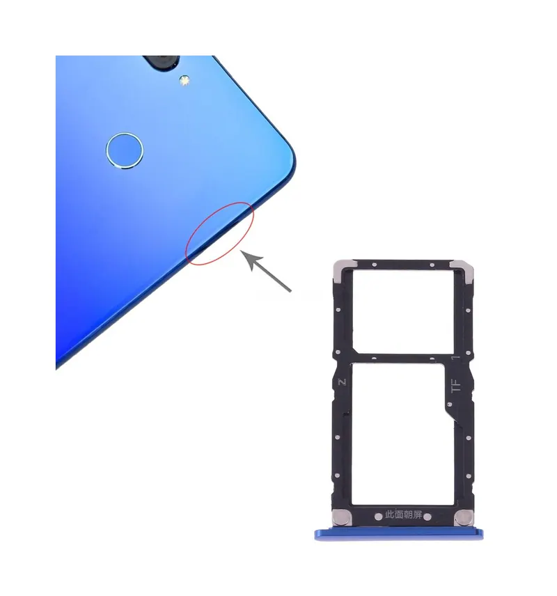 SIM Card Tray + SIM Card / Micro SD Card for Xiaomi Mi 8 Lite(Blue) — image 1
