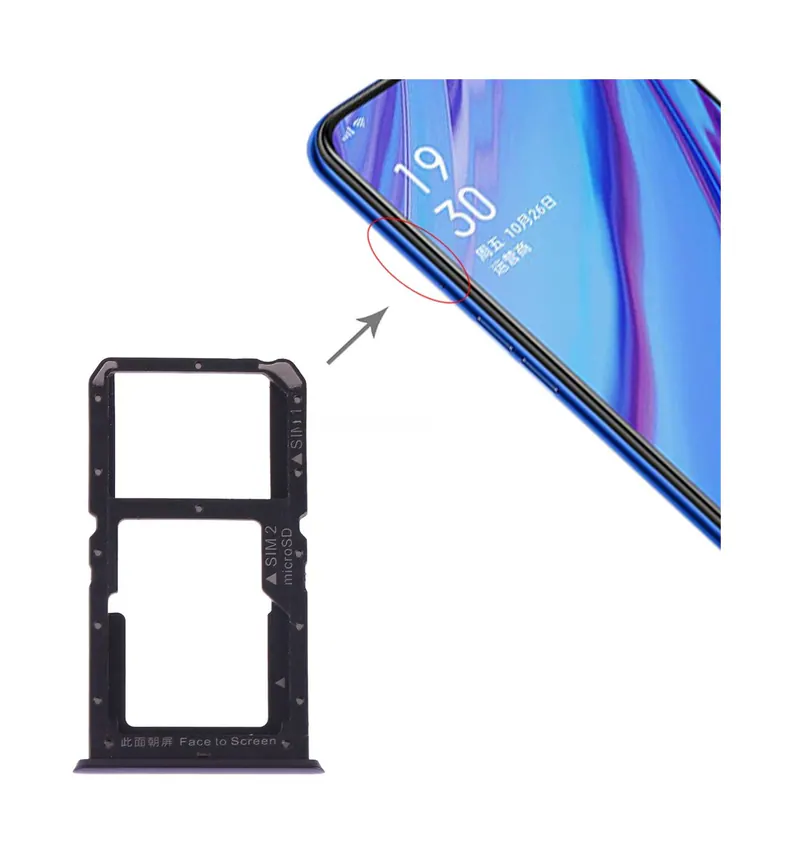 For OPPO A9 SIM Card Tray + SIM Card / Micro SD Card (Blue) — image 1