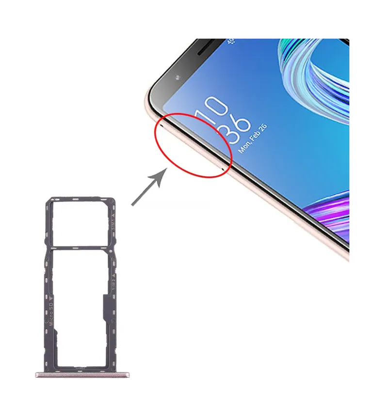 SIM Card Tray + SIM Card Tray + Micro SD Card Tray for Asus ZenFone MAX M1 ZB555KL(Gold) — image 1