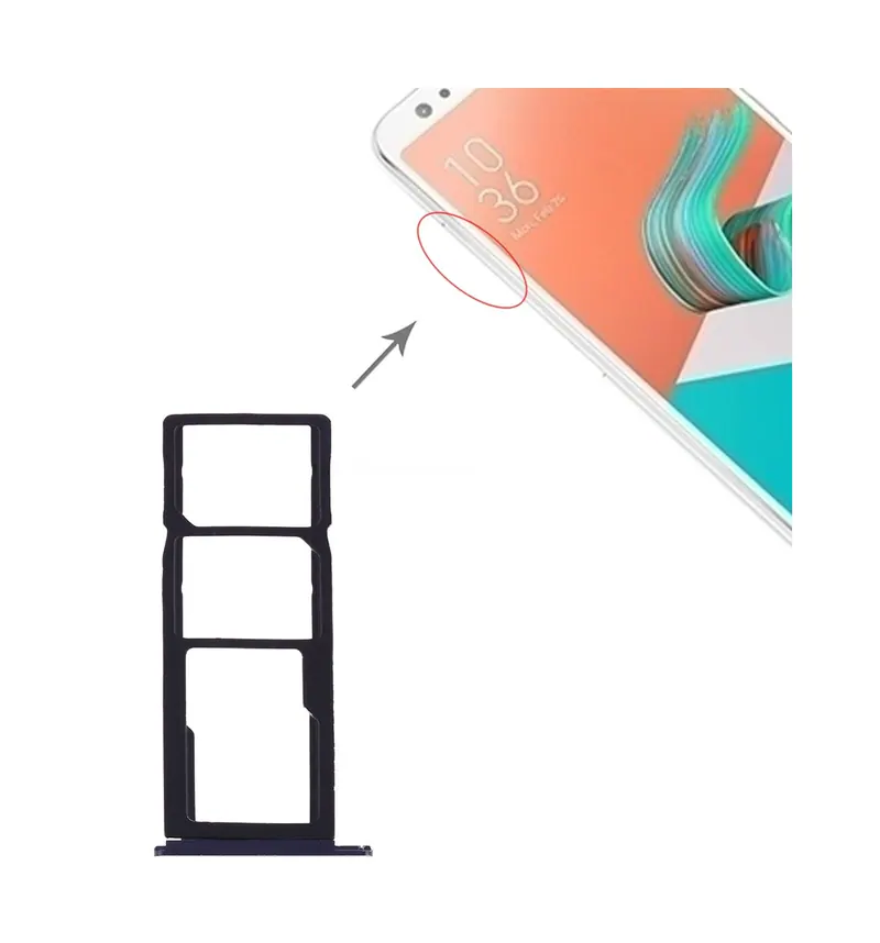 SIM Card Tray + SIM Card Tray + Micro SD Card Tray for Asus Zenfone 5Q ZC600KL (Zenfone 5 Lite ZC600KL)(Dark Blue) — image 1