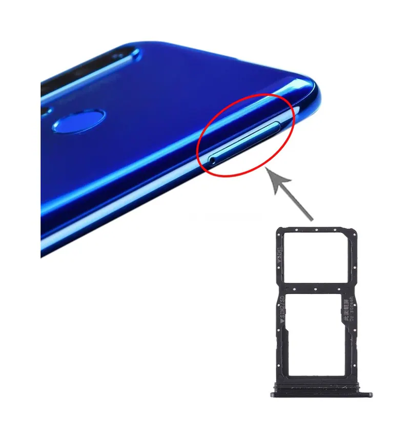 SIM Card Tray + SIM Card Tray / Micro SD Card Tray for Huawei Nova 5i (Black) — image 1