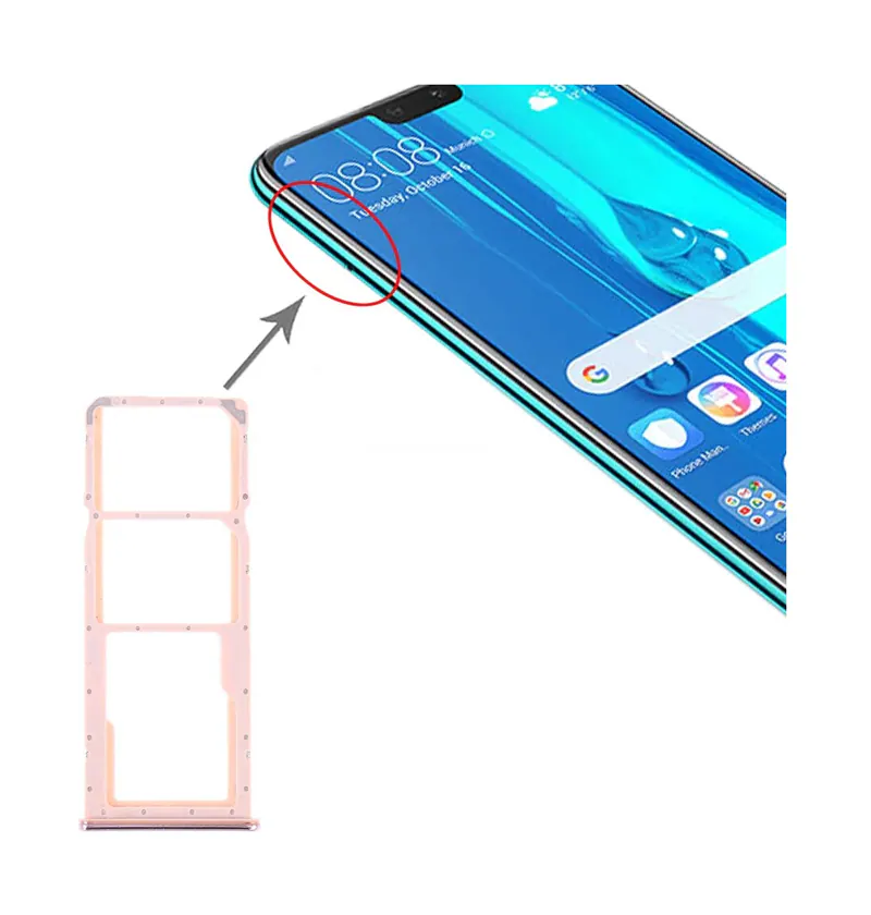 SIM Card Tray + SIM Card Tray + Micro SD Card Tray for Huawei Y9 (2019) (Pink) — image 1