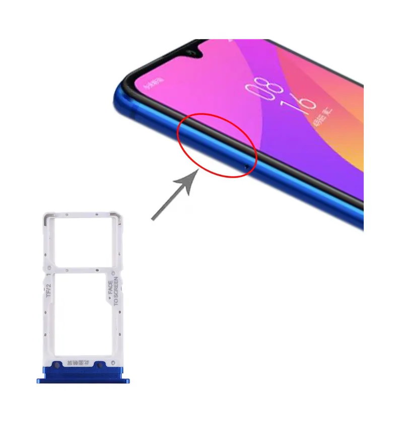 SIM Card Tray + SIM Card Tray / Micro SD Card Tray for Xiaomi Mi CC9 (Blue) — image 1