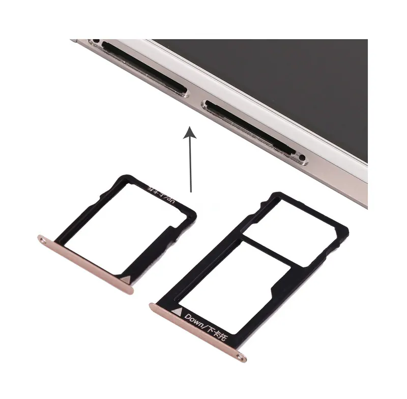 For Huawei Honor 5X / GR5 Micro SIM Card Tray + Nano SIM & Micro SD Card Tray(Gold) — image 1