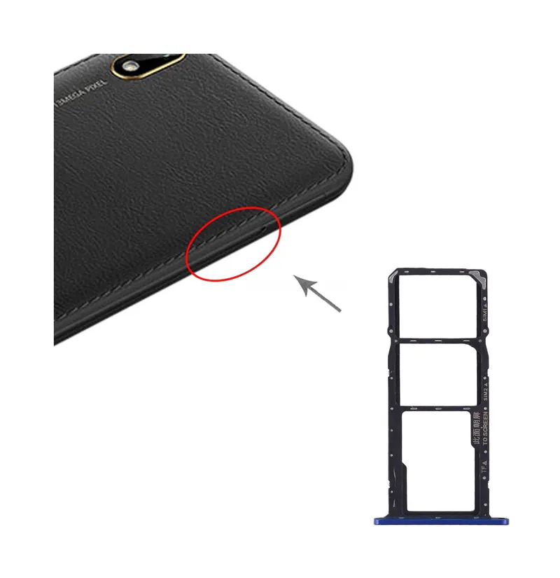 SIM Card Tray + SIM Card Tray + Micro SD Card Tray for Huawei Y5 (2019) (Blue) — image 1