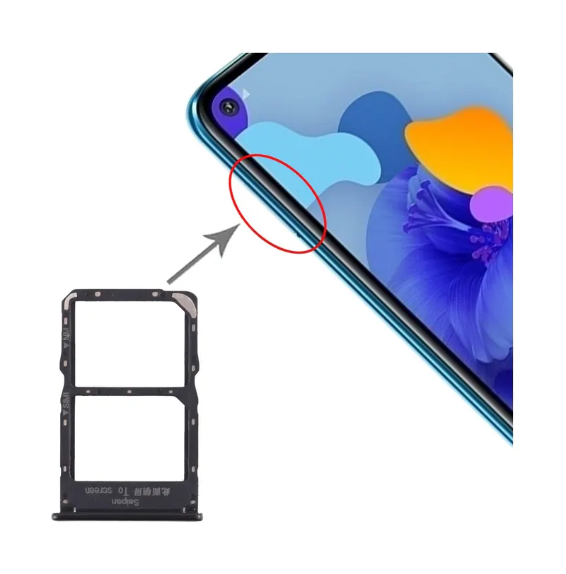 SIM Card Tray + NM Card Tray for Huawei Mate 30 Lite (Black) — image 1