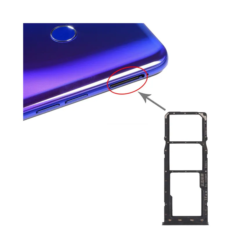 For OPPO Realme 3 Pro SIM Card Tray + SIM Card Tray + Micro SD Card Tray (Black) — image 1