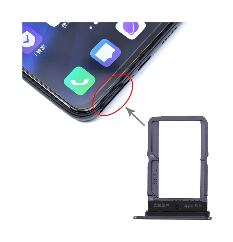 For vivo S5 SIM Card Tray + SIM Card Tray (Black) — image 1
