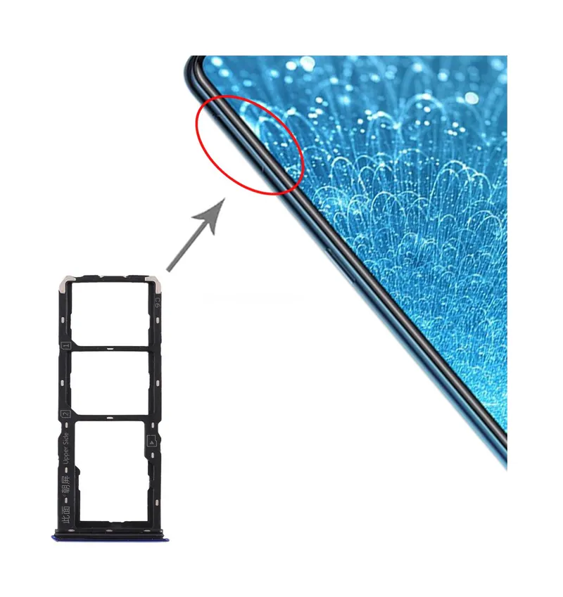 For Vivo S1 SIM Card Tray + SIM Card Tray + Micro SD Card Tray (Blue) — image 1