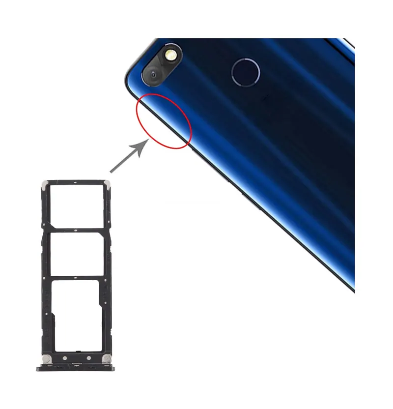 For Infinix Note 5 X604 SIM Card Tray + SIM Card Tray + Micro SD Card Tray (Black) — image 1