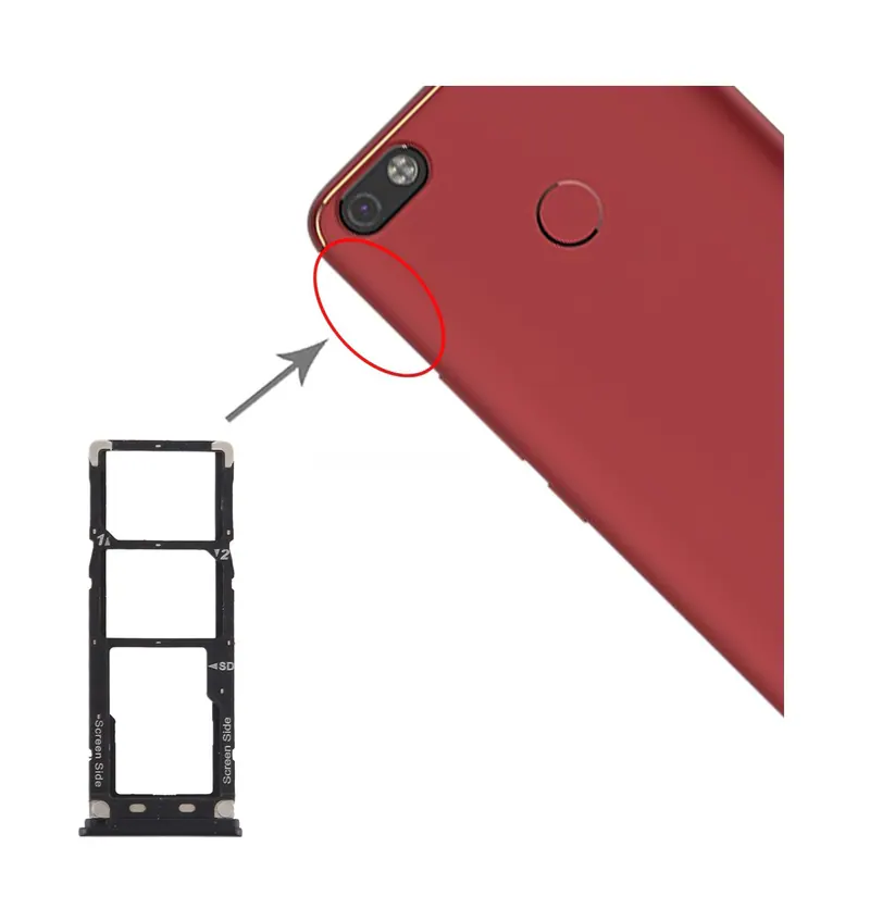 For Tecno Camon X Pro CA8 SIM Card Tray + SIM Card Tray + Micro SD Card Tray (Black) — image 1