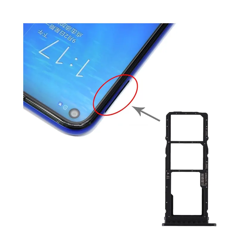 SIM Card Tray + SIM Card Tray + Micro SD Card Tray for Huawei Honor Play 3 (Black) — image 1