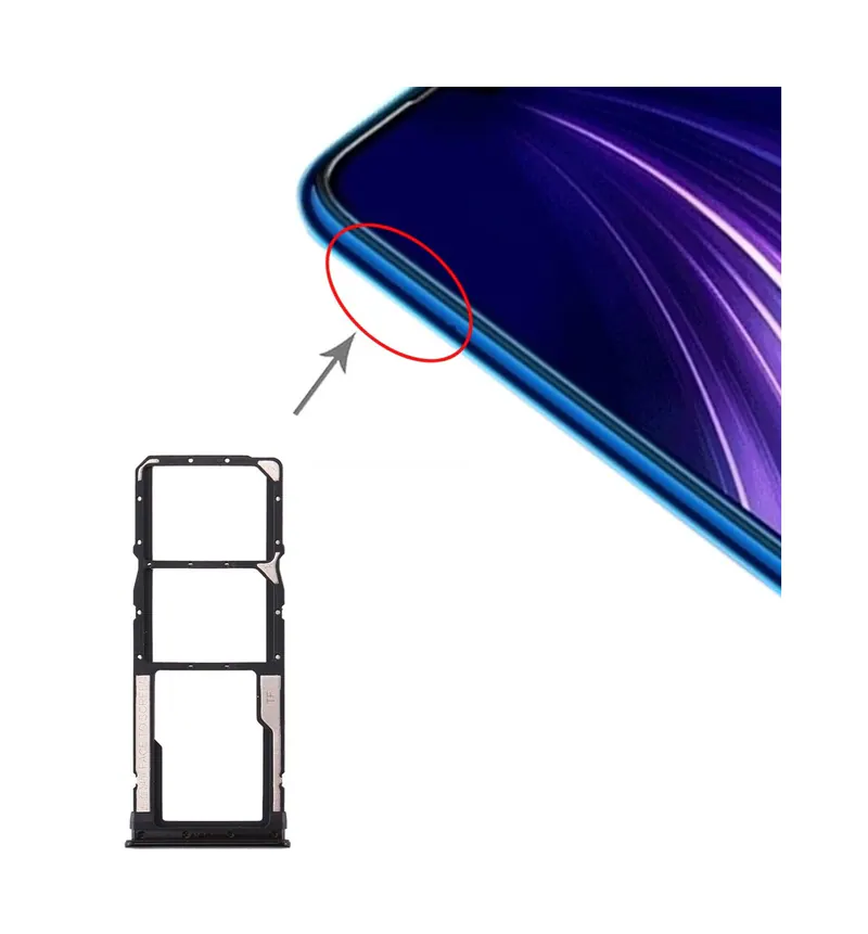 SIM Card Tray + SIM Card Tray + Micro SD Card Tray for Xiaomi Redmi Note 8 (Black) — image 1