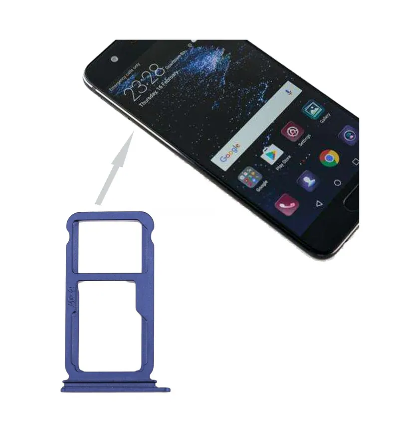 For Huawei P10 Plus SIM Card Tray & SIM / Micro SD Card Tray(Blue) — image 1