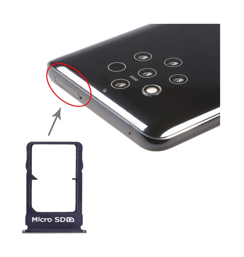SIM Card Tray + Micro SD Card Tray for Nokia 9 PureView(Blue) — image 1