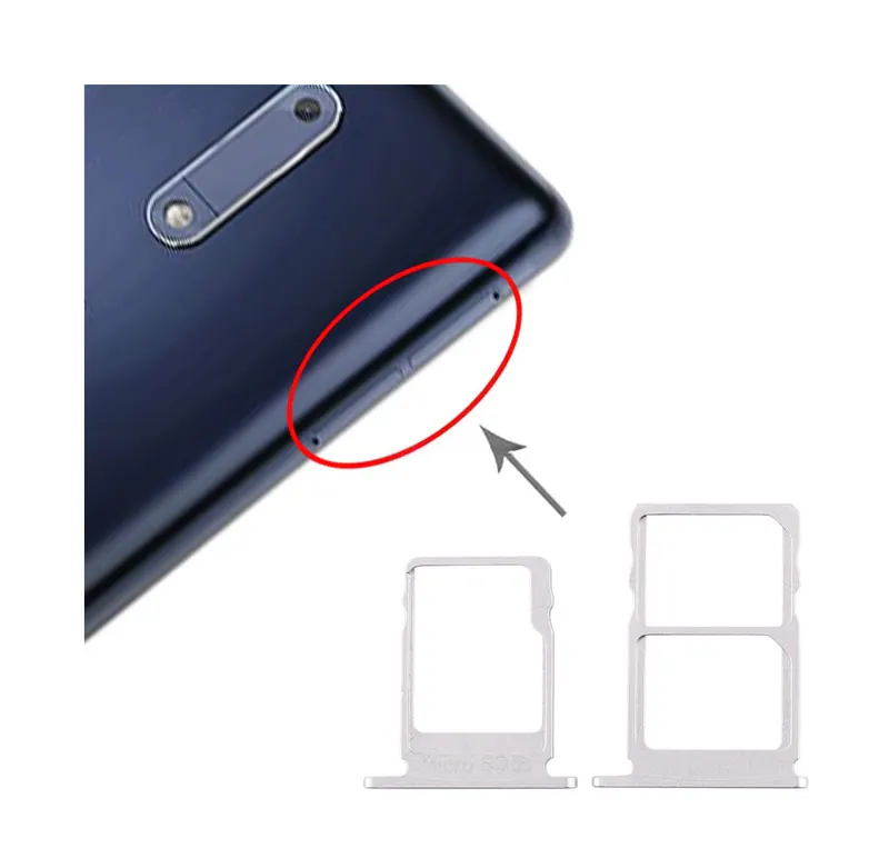 SIM Card Tray + SIM Card Tray + Micro SD Card Tray for Nokia 5 / N5 TA-1024 TA-1027 TA-1044 TA-1053 (White) — image 1