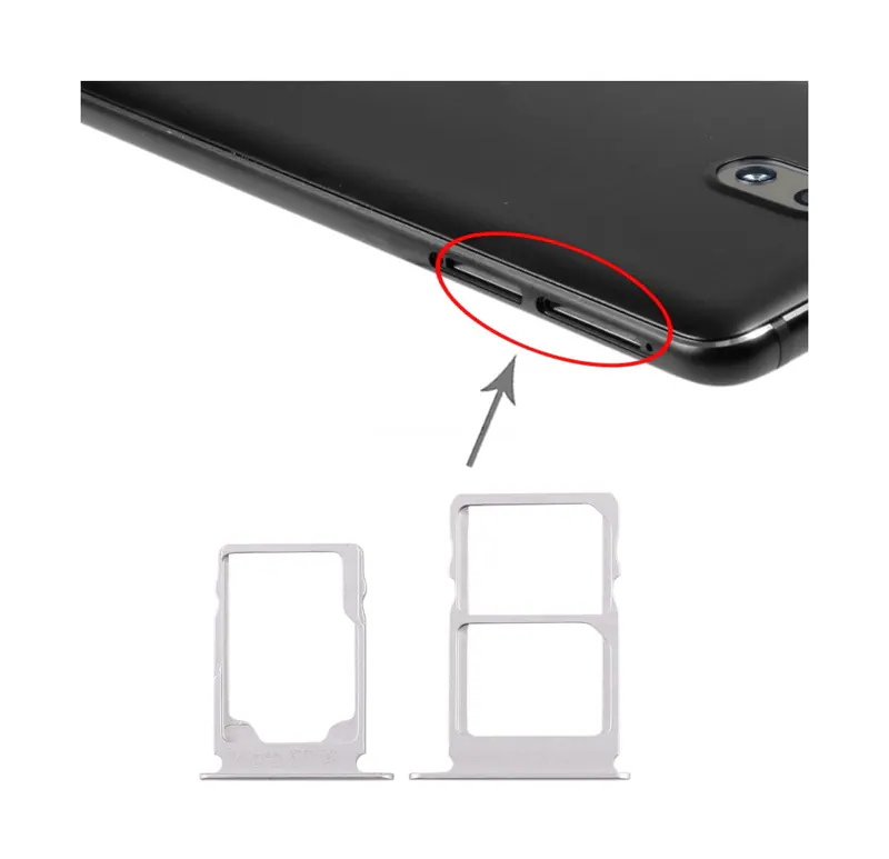 SIM Card Tray + SIM Card Tray + Micro SD Card Tray for Nokia 3.1 TA-1049 TA-1057 TA-1063 TA-1070 (White) — image 1