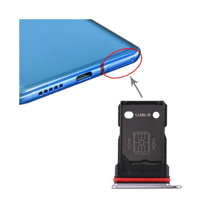For OnePlus 7T SIM Card Tray + SIM Card Tray (Silver) — image 1