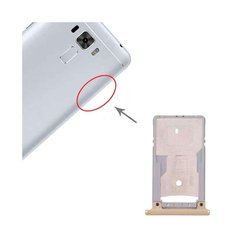 SIM Card Tray + SIM Card Tray + Micro SD Card Tray for Asus Zenfone 3 Laser ZC551KL Z01BDC(Gold) — image 1