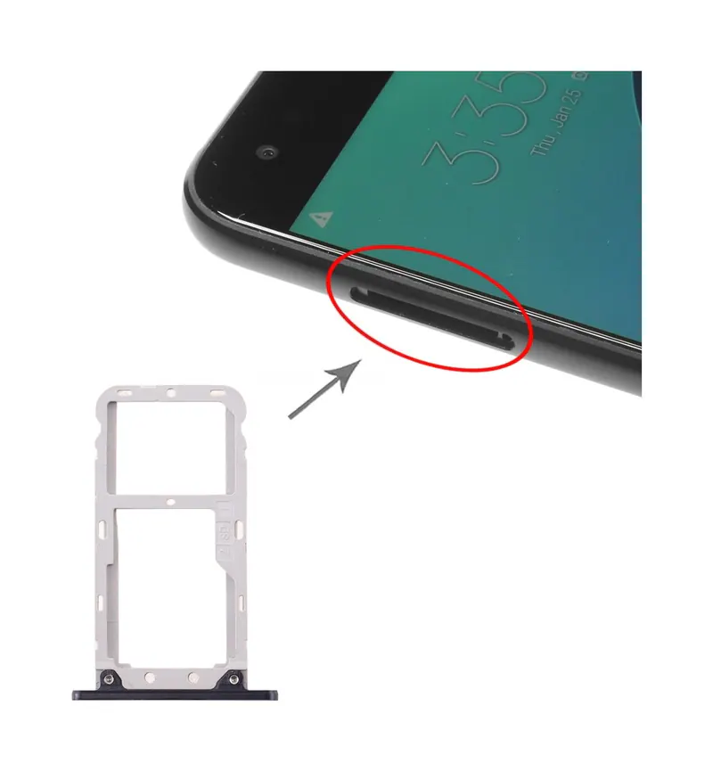 SIM Card Tray + SIM Card Tray / Micro SD Card Tray for Asus Zenfone 4 ZE554KL Z01KDA Z01KD(Black) — image 1